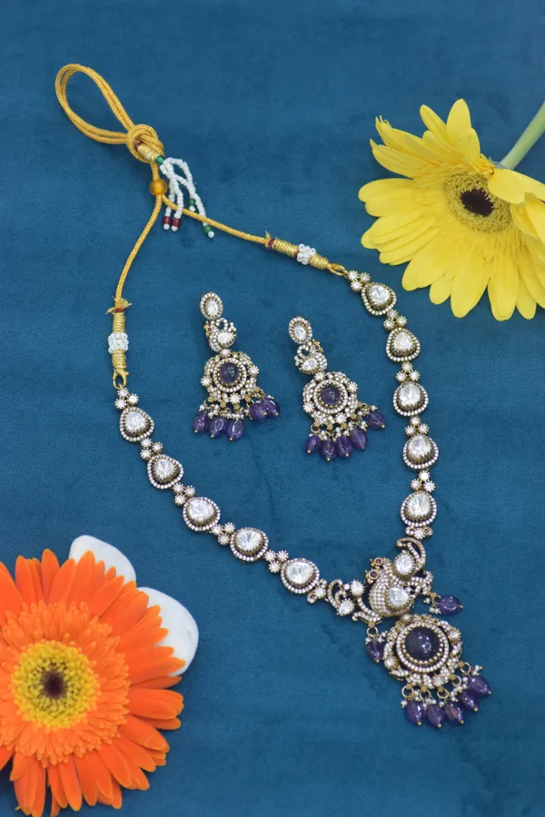 Purple_Brass_Necklace_Set_For_Women